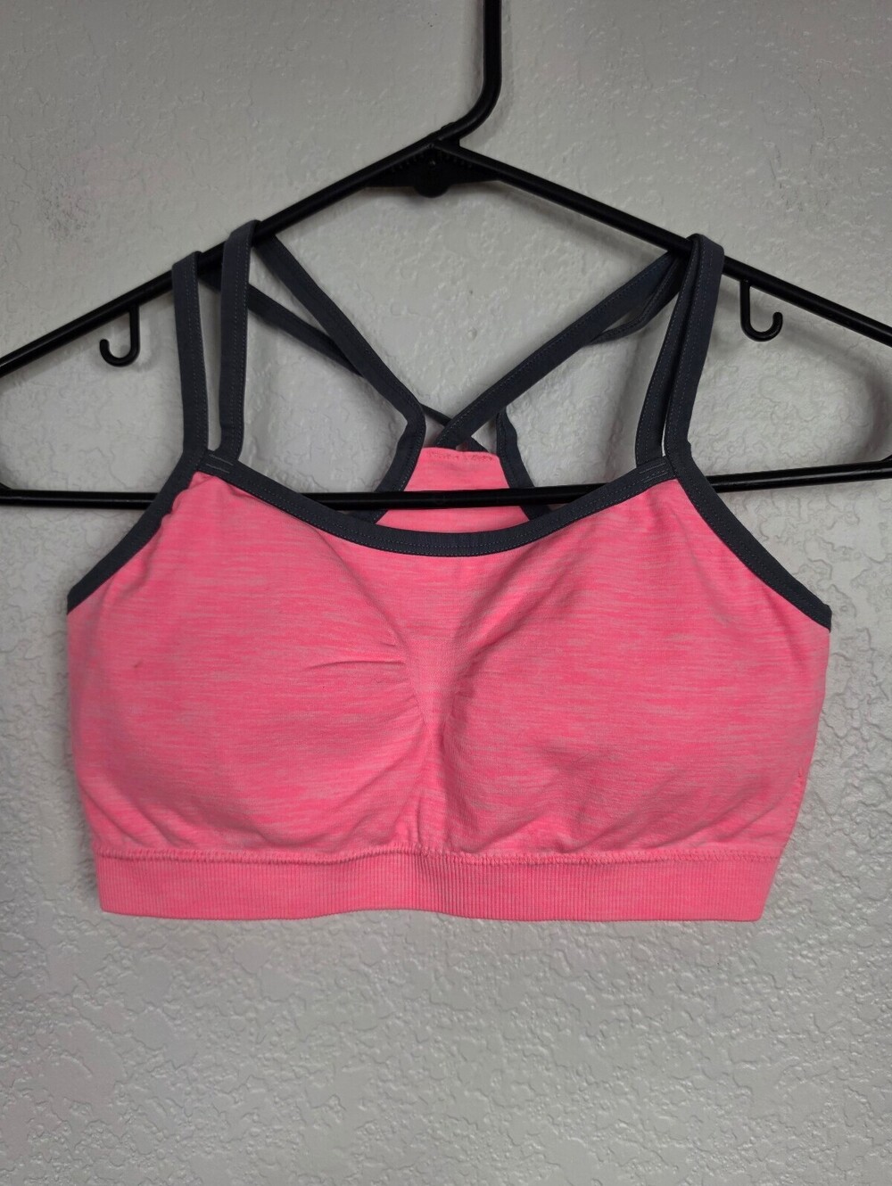 Fruit of the Loom Pink and Gray Sports Bra Medium